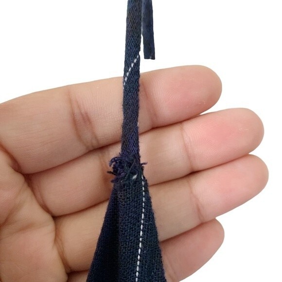 NWT Lulus Candid Moments Navy Blue Plaid Ruffled Midi Dress Size M Women - Picture 12 of 14